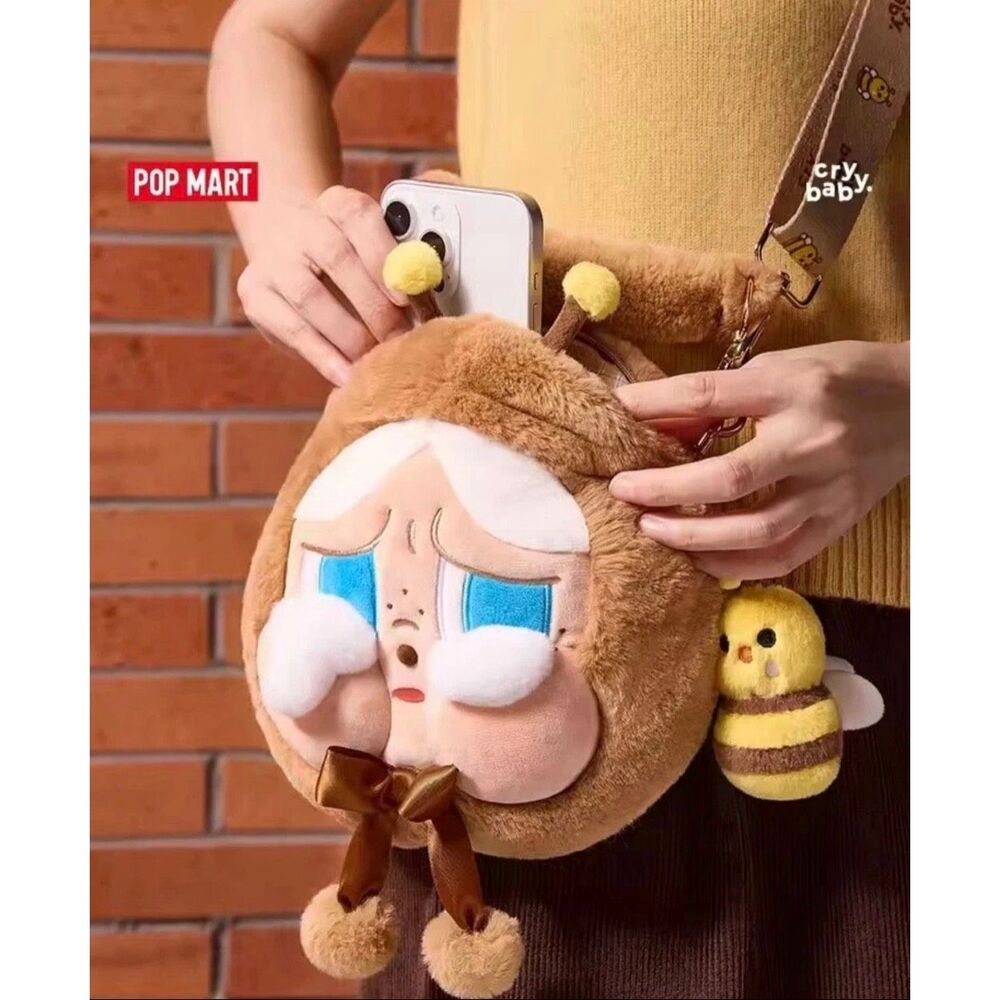 New Authentic POP MART Crybaby Crying Again Series Big Head Bag Crying Bee